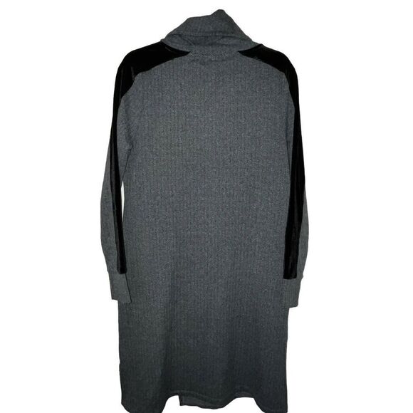 Soft Surroundings Cowl Sweater Dress Wmn’s Sz Med Velvet Herringbone Asymmetric - Picture 8 of 11